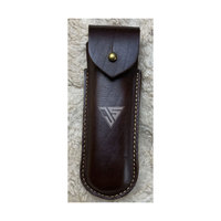 Étui en cuir de vachette marron de haute qualité pour couteau de chasse, avec rabat pliable et sangle réglable, capacité de 200 lb