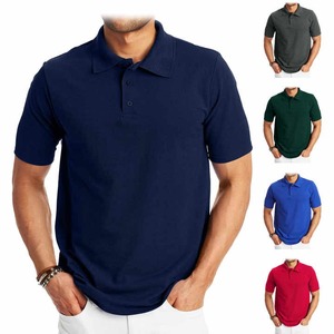 Ropa de golf informal de alta calidad para hombre, secado rápido, transpirable, negro, para polo con logotipo bordado, patrón sólido - Product Image 2