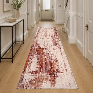 Tapis RUGS DEPOT LXDP-0441 en gros, couleur terre cuite dorée, style vintage oriental, imprimé numériquement, lavable en machine, en chenille, antidérapant - Product Image 5