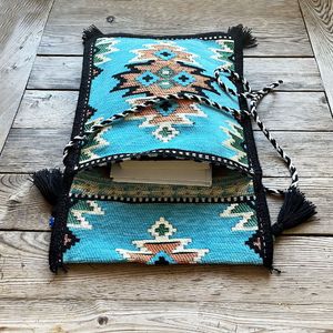 Sacoche Anatolian Oriental à motifs authentiques, sacoche Heybe, sac de selle Apache Turquoise - Product Image 3