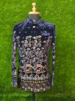 Vêtements islamiques de haute qualité en velours indo-occidental Sherwani Kurta pour mariage Robe musulmane avec costumes pour hommes