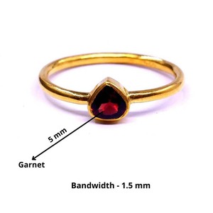 Traditionnel 925 Sterling Silver Plaqué Or Bas quantité minimale de commande Mariage Fiançailles Femmes Porter Grenat Bague De Pierres Précieuses - Product Image 2