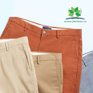 Pantalon formel en tricot de toile respirant pour hommes, pantalon d'été extensible urbain, confortable pour tous les jours, coupe droite et douce - Product Image 2