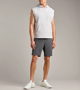 เสื้อมีฮู้ดแขนกุดสำหรับผู้ชายเสื้อผ้าออกกำลังกายระบายอากาศได้ดีปักโลโก้แบบลำลองสำหรับฤดูหนาว - Product Image 2