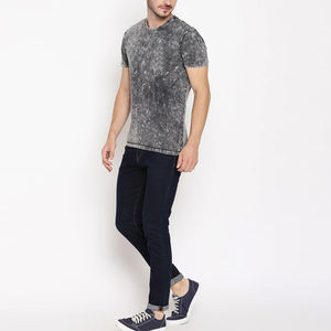 Camisetas de lavado ácido de alta calidad para hombre, logotipo personalizado, manga corta, nuevo diseño de moda, venta al por mayor, camisetas de ácido con logotipo personalizado - Product Image 2