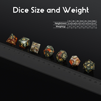 Vente en gros d'usine de dés en pierres précieuses, dés DND personnalisés, dés polyédriques en pierre, ensemble de dés pour jeux de société Dungeons and Dragons