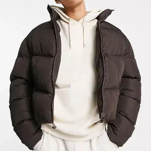 Men's Short Down Windproof Thickened Winter Wool Blend Men's Down Jacket Winter Outdoor Oversized custom Puffer Jacket Men