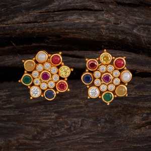Pendientes de Plata de Ley con Diseño Étnico de Templo, Modelo 155174, Colgante en Forma de Flor con Circonita, Perla y Diamante, Regalo Religioso - Product Image 1