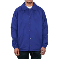 Veste d'entraîneur pour homme, logo personnalisé, haute qualité, vente en gros 2024, couleurs unies, col montant en toile, veste décontractée personnalisée