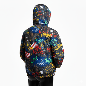 <b>Women</b> Windbreaker <b>Jacket</b> Polyester Fabric Vibrant Graffiti Print Waterproof Outerwear Custom Logo <b>Heat</b> Transfer <b>Jacket</b> <b>For</b> <b>Women</b> - Product Image 5