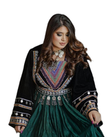 Robe longue traditionnelle afghane pour femme en mousseline, style bohème vintage, colorée, faite à la main, ethnique, écologique, respirante, boutonnée naturellement