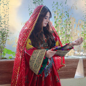 Pathani Dress Vintage Lace Embroidery Printed Chiffon Flare Sleeves Maxi Length Traditional Cultural Pashtuns Suit Frock Kuchi - Product Image 6