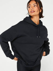 Sudadera con capucha esencial de entrenamiento para mujer negra de alta demanda, sudaderas con capucha en blanco transpirables y antiarrugas de alta calidad para mujer - Product Image 2