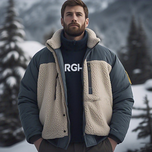 Veste polaire Sherpa haute qualité nouveau style personnalisé logo Patchwork col montant pour l'hiver prix de gros surdimensionné - Product Image 1