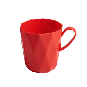Modern Non-Toxic BPA Free Pink <b>Plastic</b> Mug Faceted Grip Reusable Beverage <b>Cup</b> for Canteen School Family Dining Gift - Product Image 3