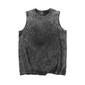 Débardeurs délavés à l'acide de rue pour hommes surdimensionnés mode estivale débardeurs respirants débardeurs en coton débardeur streetwear en vente en gros - Product Image 1