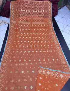 Venta caliente Exclusivo Deshi Dhakai Naranja Jamdani Sharee Tendencia para mujeres JAMDANI TELA ROJO VERDE Dorado Azul de Bangladesh - Product Image 4