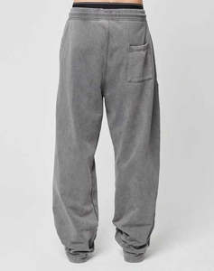 100% Cotton French Terry Sweatpants Mid Waist Vintage Distressed Acid Wash Flat Plain Dyed OEM Service Available - Product Image 2