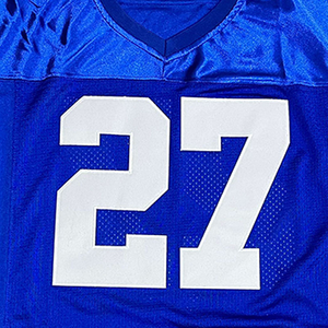 Maillot d'entraînement de football américain personnalisé pour homme, rouge, en maille, col en V, manches courtes, respirant, antibactérien, léger - Product Image 2