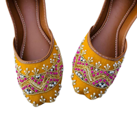 Chaussures Khussa Jutti pakistanaises faites à la main pour femmes, tendance mode estivale la plus vendue, à lacets, plates, respirantes, antidérapantes, pour mariage et fête