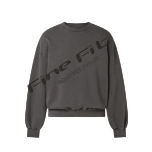 Sweat-shirt unisexe en molleton de coton mélangé, uni, à col ras du cou et à manches longues, coupe régulière, tendance hiver - Product Image 1