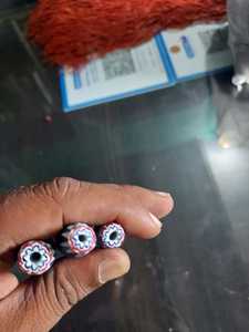 ลูกปัดแก้วบั้งแบบยาวสีฟ้าสีขาวและสีแดงสำหรับนักออกแบบเครื่องประดับและร้านขายลูกปัดตามสั่ง - Product Image 3