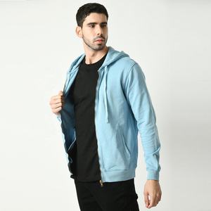 Sweat à capuche printemps pour hommes Poly-Cotton Fleece Full-Zip Hoodie Veste coupe ample de haute qualité Logo en caoutchouc peut être attaché - Product Image 1