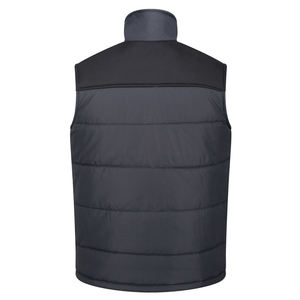 <b>Men's</b> <b>Black</b> Quilted <b>Vest</b> Stand Collar Zipper Closure Windproof Casual Winter Outerwear Polyester Wadding - Product Image 2
