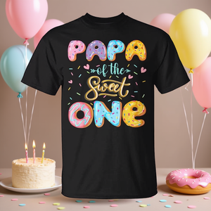 T-shirt Papa Of The Sweet One a maniche corte con stampa digitale per riunioni di famiglia, feste, adulti, uomini - Product Image 2