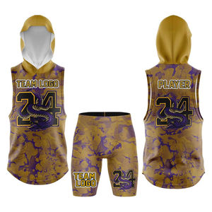 Ensemble maillot et short sans manches de compression 7V7 Vêtements de football américain respirants de grande taille avec motif imprimé par transfert de chaleur - Product Image 6