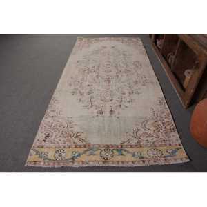 พรมขนแกะสีเบจสไตล์วินเทจขนาด4.3x9.3ฟุตงานแฮนด์เมดพื้นที่ขนาดใหญ่งานเย็บปะติดพื้นผิวแบบนามธรรมสำหรับใช้ในห้องโถง - Product Image 1