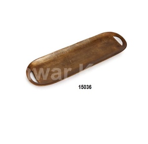 ถาดประดับเพชรอลูมิเนียมชุบทองสําหรับเสิร์ฟถาดเงินตกแต่งอลูมิเนียมพร้อมขัดเงา - Product Image 3