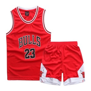Uniforme de baloncesto transpirable para niños, camiseta de baloncesto de diseño, color negro y rojo, novedad - Product Image 1