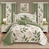 Ensemble de draps de lit personnalisés avec rideaux assortis, drap plat imprimé doux, drap-housse, vente en gros d'usine OEM ODM