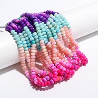 Perles Rondelles Multicolores Teintées Effet Opale pour la Fabrication de Bracelets et Colliers, Design Pastel, Collection 2026