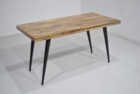 Table à manger pliante vintage classique, qualité supérieure, bois de manguier massif, base en fer industriel, meubles pour la maison et l'hôtel