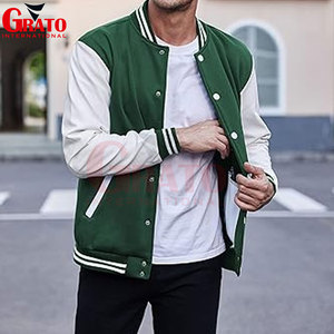 Chaqueta Universitaria Formal Hecha a Mano para Hombre y Mujer, Cuello Alto, Mangas de Cuero, Color Personalizado, Logotipo, Alta Calidad, OEM - Product Image 2