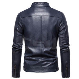 Chaqueta de cuero genuino para hombre, chaqueta de moda de cuero transpirable, ajustada - Product Image 2