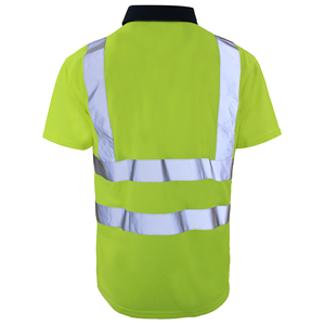 Polo de travail haute visibilité pour hommes, vêtements de travail, chemise 100% polyester, polo de sécurité réfléchissant - Product Image 5