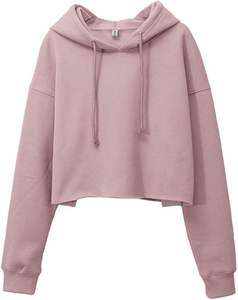 Sudaderas con Capucha Personalizadas 2024 para Mujer, de Manga Larga, Forro Polar, Estilo Crop Top, Tejidas para Invierno, con Bolsillo y Capucha - Product Image 1