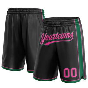 Industrie Direct Engro Sportswear Basketball <b>Shorts</b> Custom Black Pink-Kelly <b>Green</b> Authentic Basketball <b>Shorts</b> - Product Image 1