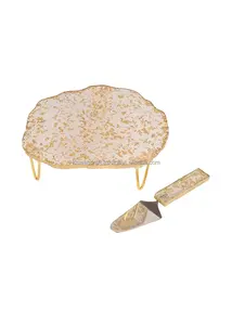 Support à gâteau moderne en résine, perle, écologique, sans danger pour les aliments, nouveau design de Kiswah Craft, ensemble de 2 pièces pour présentoir de fête et accessoires - Product Image 6