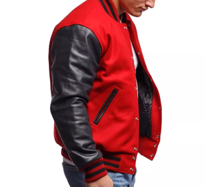 Vente en gros de vestes d'université de baseball veste Letterman unie personnalisée pour garçons et hommes broderie de haute qualité disponible - Product Image 6