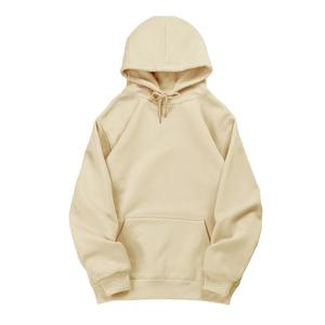 Basics 100% algodón personalizado impreso Beige claro pulóver Sudadera con capucha Unisex liso polar sudadera suave cálido Casual Streetwear - Product Image 1