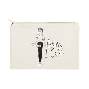 Sac à cosmétiques en toile de coton grande capacité, écologique, résistant à l'eau, avec broderies, durable et pratique - Product Image 1