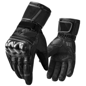 ถุงมือรถจักรยานยนต์ถุงมือหนังหน้าจอสัมผัสแบบเต็มนิ้วพร้อมสนับมือแข็งคาร์บอนไฟเบอร์ - Product Image 1