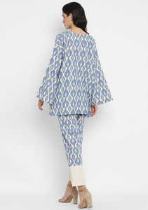 Haute couture nouveauté femmes décontracté 2 pièces ensemble imprimé à manches longues nuit costume avec plancher-longueur tissé naturel taille - Product Image 5