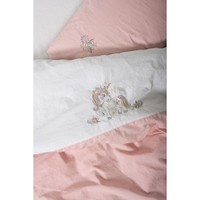 Couvre-lit matelassé en coton 100% écologique avec motif de personnage de bébé blanc Boncuk