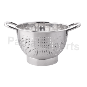 Passoire profonde argentée moderne avec poignée en acier inoxydable Passoire de cuisine en métal durable - Product Image 1