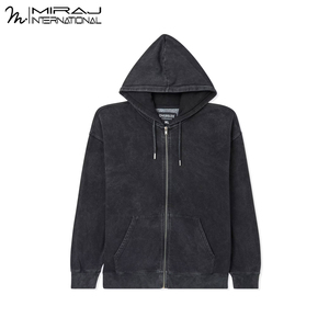 Sweat-shirts noirs délavés à l'acide, confortables et respirants, style le plus récent, 100 % coton, vêtements d'extérieur pour hommes, service OEM, prix de gros - Product Image 3